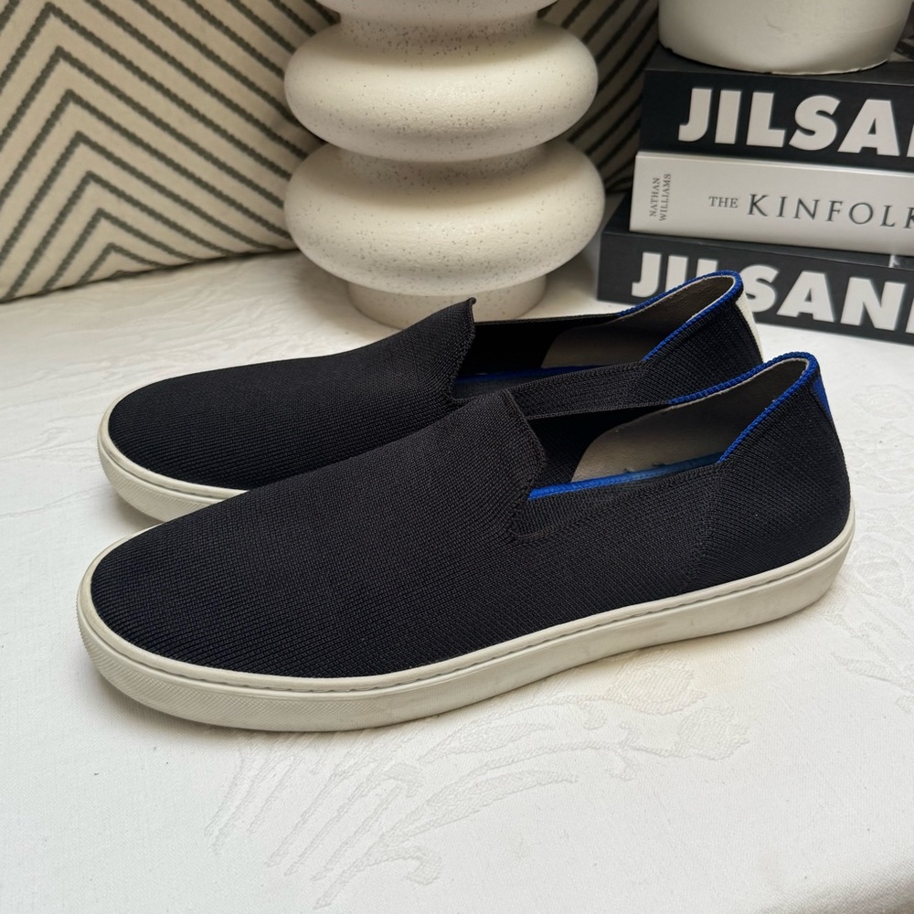 Rothy's Black and Blue Loafers Sleek Slip-On Design